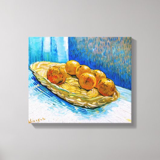 Korb mit Six Orangen Van Gogh Fine Art Leinwanddruck (Vorderseite)
