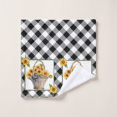 Korb mit Sonnenblumen Badehandtuch Set (Waschlappen)