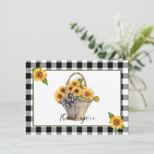 Korb mit Sonnenblumen Feiertagskarte