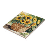 Korb mit Sonnenblumen Fliese (Seite)