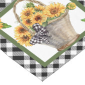 Korb mit Sonnenblumen kurze Tischdecke (Ecke)