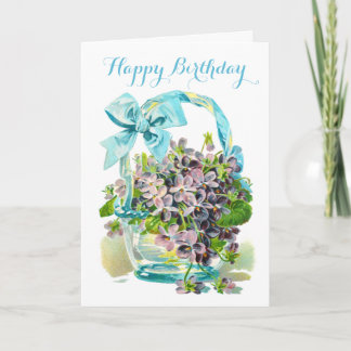 Korb mit Veilchen Alles Gute zum Geburtstag Karte