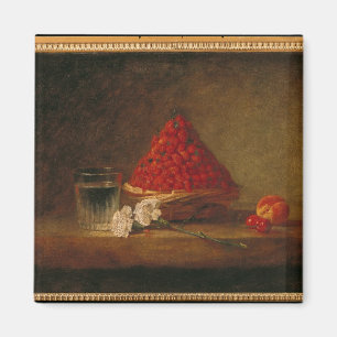 Korb mit Walderdbeeren, c.1761 Magnet