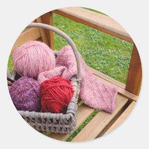 Korb Runder Aufkleber