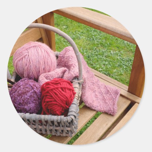 Korb Runder Aufkleber (Vorderseite)