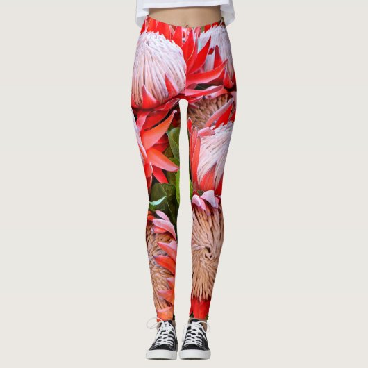 Korb südafrikanischer Proteas Leggings (Vorderseite)