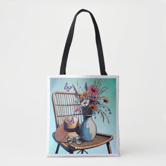 Korb und Blumen Sommer Stimmung Tasche (Vorderseite)