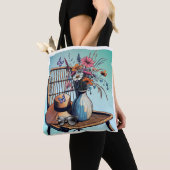 Korb und Blumen Sommer Stimmung Tasche (Von Nahem)