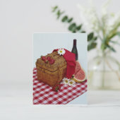 Korb- und Wassermelonscheiben Postkarte (Stehend Vorderseite)