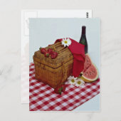 Korb- und Wassermelonscheiben Postkarte (Vorne/Hinten)