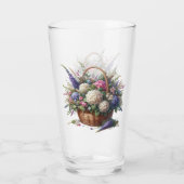 Korb voller Blume Glas (Rückseite)