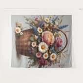 Korb voller Blume Wandteppich (Vorderseite (Horizontal))