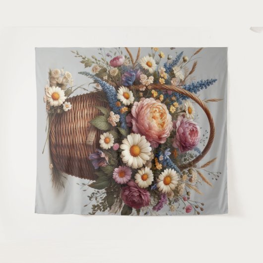 Korb voller Blume Wandteppich (Vorderseite (Horizontal))