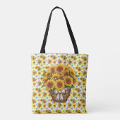 Korb Voller Sonnenblumen Tragetasche Tasche (Rückseite)