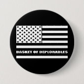 Korb von Deplorables amerikanischer Flagge Button (Vorderseite)