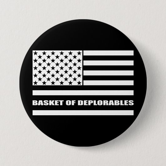 Korb von Deplorables amerikanischer Flagge Button (Vorderseite)