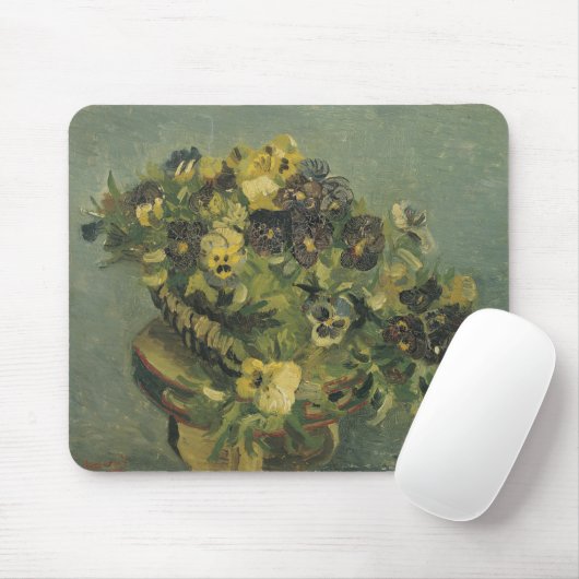 Korb von Stiefmütterchen Mousepad (Mit Mouse)