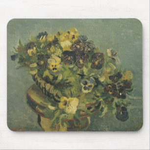 Korb von Stiefmütterchen Mousepad