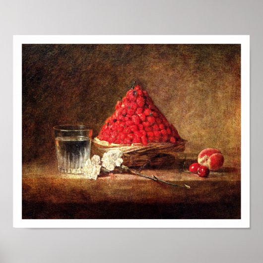 Korb von Wilden Erdbeeren von Jean Simeon Chardin Poster (Vorne)
