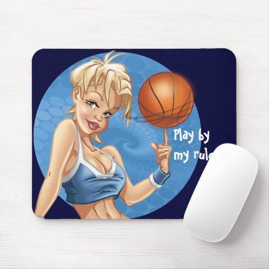 Korbball Mädchen Mousepad (Mit Mouse)