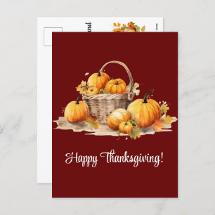 Körbchen mit Pumpkins Happy Thanksgiving Feiertagspostkarte