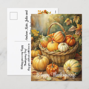 Körbchen mit Pumpkins Happy Thanksgiving Feiertagspostkarte