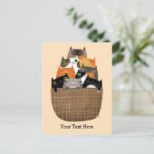Körbchen von Kätzchen Postkarte (Stehend Vorderseite)