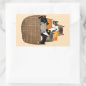 Körbchen von Kätzchen Rechteckiger Aufkleber (Tasche)