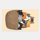 Körbchen von Kätzchen Rechteckiger Aufkleber (Vorderseite)