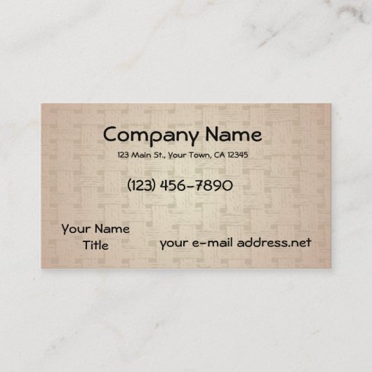 Körbchengewebe Visitenkarte (Vorderseite)