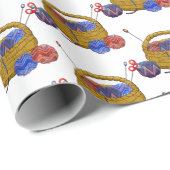 Körbe aus Garngarn, Nadeln, Kroketten-Körbe Geschenkpapier (Rolleneckpunkt)