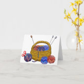 Körbe aus Garngarn, Nadeln, Kroketten-Körbe Karte (Gelbe Blume)