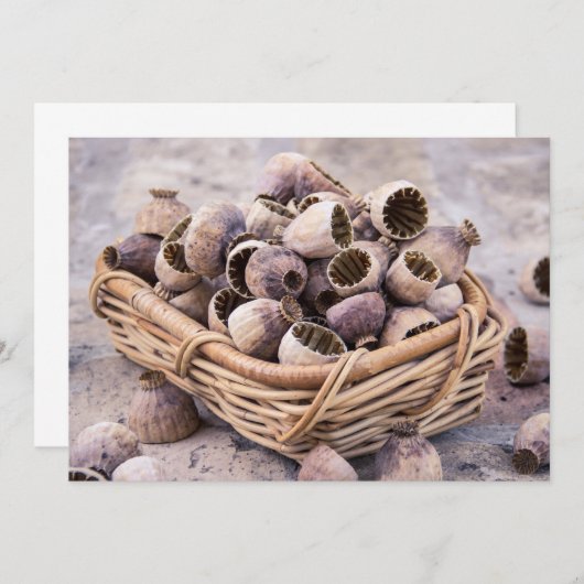 Körbe aus getrocknetem Mohnsamen Einladung (Vorne/Hinten)