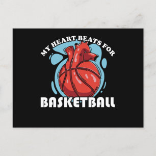 Körbe Ball Herzschlag für Basketballgeschenk Postkarte