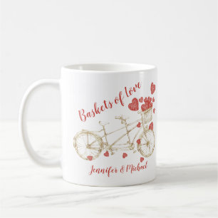Körbe der Liebe Vintage Zweisitzer Fahrrad Namen Kaffeetasse