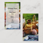 Körbe des Garns an der Flohmarkt Visitenkarte (Vorne/Hinten)