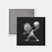 Körbe des Untoten Zombie-Basketballdesigns Magnet (Vorderseite/Rückseite)