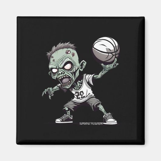Körbe des Untoten Zombie-Basketballdesigns Magnet (Vorne)