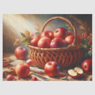 Körbe für Äpfel, die noch lebenserhaltend gemalt w Seidenpapier