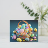 Körbe mit bunten Ostereiern Postkarte (Stehend Vorderseite)