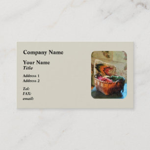 Körbe mit Garn und Tapisserie Visitenkarte