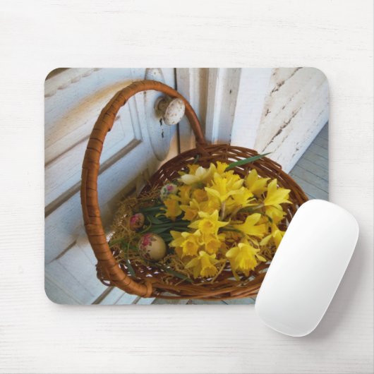 Körbe mit gelben Fresken, weiße antike Tür Mousepad (Mit Mouse)