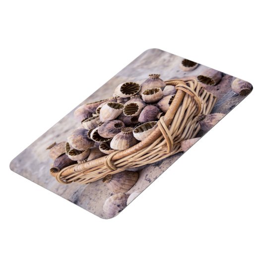 Körbe mit getrocknetem Mohnsamen Magnet (Linke Seite)