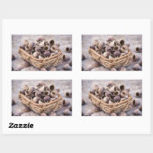 Körbe mit getrocknetem Mohnsamen Rechteckiger Aufkleber (Blatt)