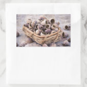 Körbe mit getrocknetem Mohnsamen Rechteckiger Aufkleber (Tasche)