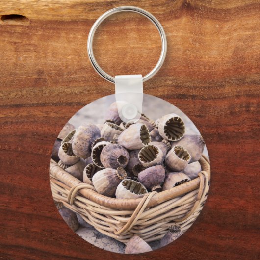 Körbe mit getrocknetem Mohnsamen Schlüsselanhänger (Vorderseite)
