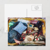 Körbe mit Nähbedarf Postkarte (Vorne/Hinten)