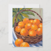 Körbe mit Orangen Fruchtzitrus-Malerkarte (Vorderseite)