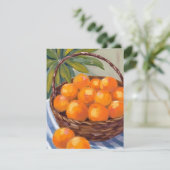 Körbe mit Orangen Fruchtzitrus-Malerkarte (Stehend Vorderseite)