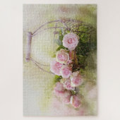 Körbe mit rosa Rosen Puzzle (Vertikal)